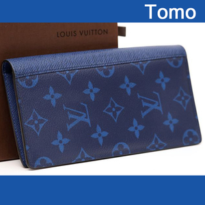 【新品同様】Louis Vuitton ルイヴィトン タイガラマ ポルトフォイユ ブラザ レザー 二つ折り 長財布 定価約11万円