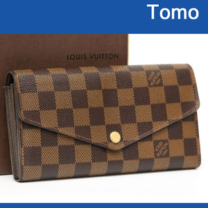 【新品同様】Louis Vuitton ルイヴィトン ダミエ ポルトフォイユ サラ ウォレット レザー 長財布 N63209 定価約８万円