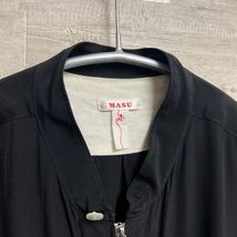 MASU エムエーエスユー MESS-SHO302S ZIP-UP SILK SHIRTS シルクシャツ size46 ブラック 【中目黒B1】_画像3