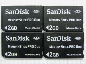 ★SanDisk メモリースティック PRODuo 2GB ４枚 中古★送料６３円～