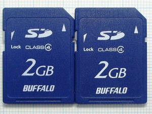 ★BUFFALO ＳＤメモリーカード ２ＧＢ ２枚 中古★送料６３円～