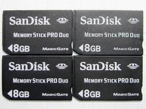 ★SanDisk メモリースティック PRODuo ８ＧＢ ４枚 中古 ★送料６３円～