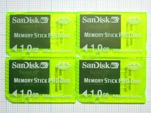 ★SanDisk メモリースティック PRO Duo １ＧＢ ４枚 中古★送料６３円～