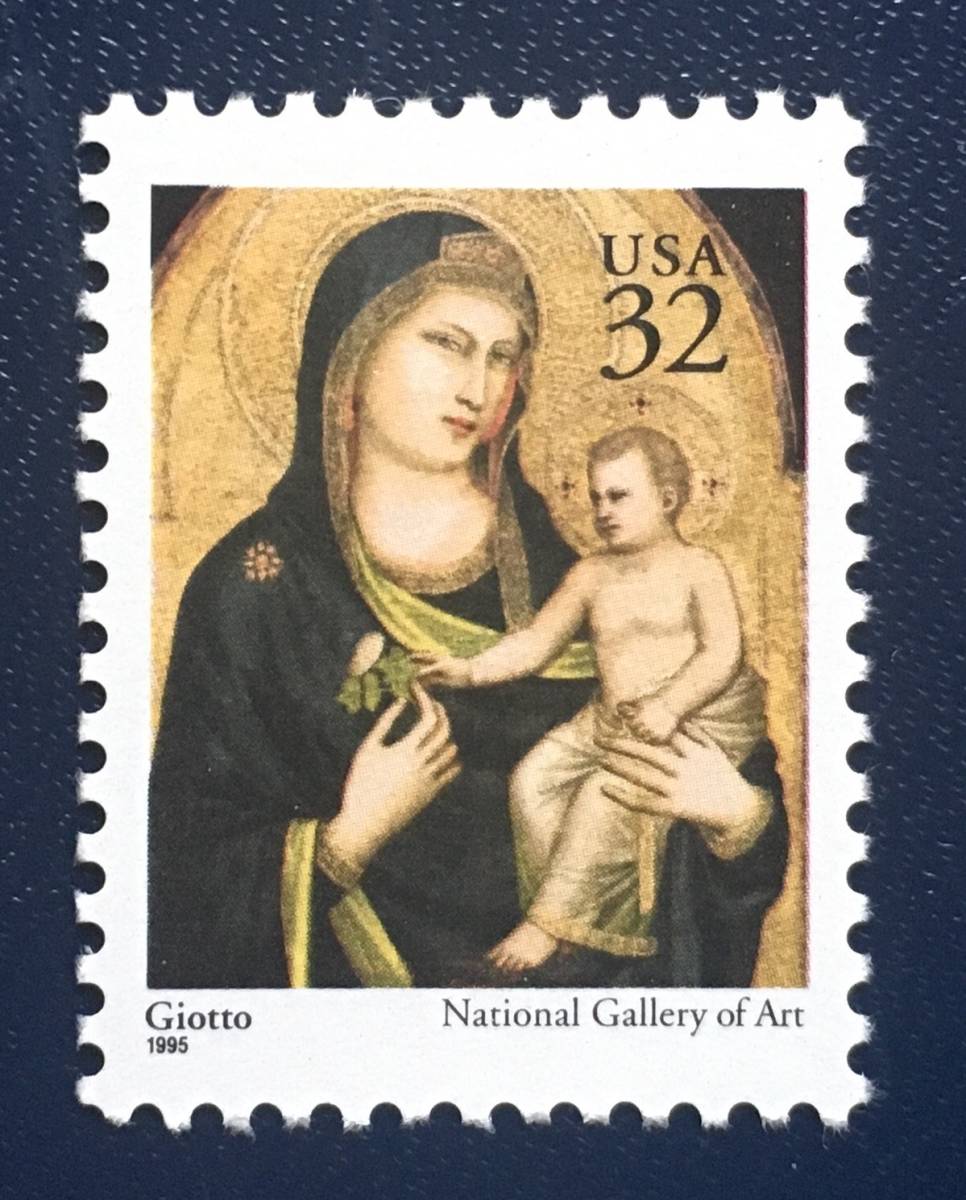 [Picture stamp] USA 1996 Traditional Christmas: Paolo de matteis Madonna and Child 1st class, 1 single piece, unused, in good condition, antique, collection, stamp, postcard, north america