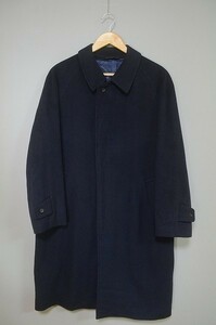 A1540/高級 美品 秋冬 DESII MODE 伊生地 ピュアカシミヤ100% 起毛 ロング 膝丈 チェスター ステンカラーコート 92A5 濃紺/日本製 メンズ