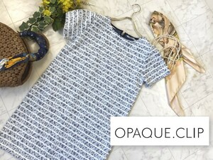 e259★ OPAQUE CLIP オペーク ドット クリップ レース ワンピース ミニ ボーダー 半袖 後ろファスナー レディース トップス チュニック