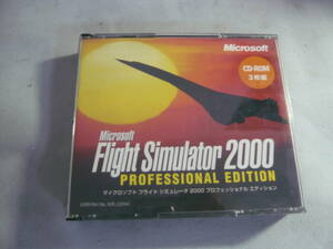 レ　PCソフト3枚組《マイクロソフト　フライトシミュレーター2000　プロフェッショナル エディション》中古