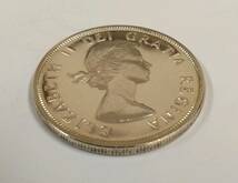 ◇ CANADA カナダ エリザベス2世 1ドル銀貨 カヌー 1963年 シルバーコイン ◇_画像4