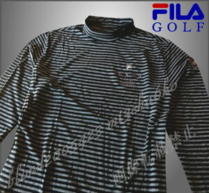 ■新品【FILA GOLF】フィラゴルフ 吸湿発熱保温HEAT ABSORPTION ストレッチ モック シャツ■BK/LL