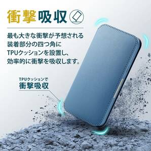 《送料無料》iPhone13 ProMax 手帳型ケース カバー NEUTZ 6.7inch(ブルー)の画像4