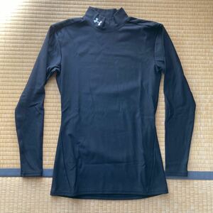 UNDER ARMOUR 長袖シャツ LG 黒 コールドギア コンプレッション l/s ロングスリーブ インナー L CG ロンT モック ハイネック BLK