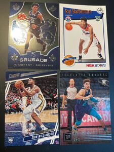 Panini/RCカード4枚/八村 塁, LaMelo Ball, Ja Morant, Zion Williamson