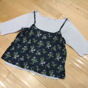 any FAMeni.fam floral print camisole & cut and sewn set 3 gray 