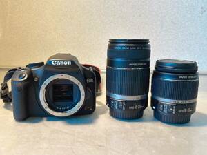 Canon EOS Kiss×3 ダブルズームキット/EFS55-250mm 1.1m/3.6ft EFS18-55mm 0.25m/0.8ft 中古現状品 未確認