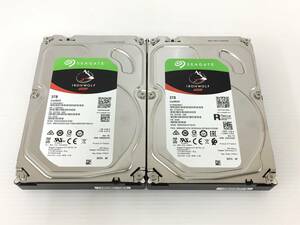 〇【2台セット】SEAGATE IRONWOLF ST3000VN007 3TB SATA 3.5インチ 消去済 正常 内蔵ハードディスク 動作品