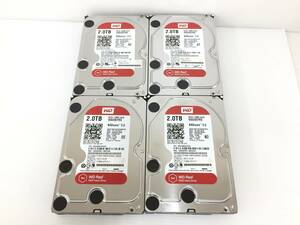 〇【4台セット】Western Digital WD20EFRX 2TB SATA 3.5インチ WD Red 消去済 正常 内蔵ハードディスク 動作品