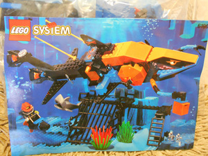 LEGO 6190 デビルシャークブラックベース Shark's Crystal Cave 廃盤品 1996年発売 箱なしアーム一部組み立て