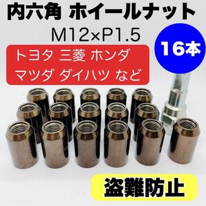 【盗難防止】ロックナット 16個 スチール P1.5 ソケット付 ガンメタ