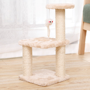  cat tower cat tower slim space-saving stylish pretty construction easy installation easy 3 storey building beige 437