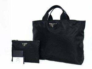 ◆美品◆PRADA プラダ*本革/ポコノナイロン*TESSUTO SAFFI*キャリーオン*トートバッグ*ビジネス*旅行*出張*Gカード/ポーチ*黒*イタリア製