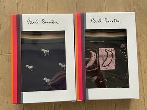 即決！ポールスミス！PAUL SMITH LOWRISE & SHORT BOXER ローライズ&ショートボクサー 2枚組 LL バナナ柄 ピンク(黒)&ゼブラ柄 ネイビー