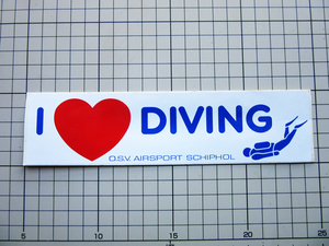 1347 【即決・定額・同梱包可能】★ I LOVE DIVING　ダイビング　 ◆ シュノーケリング☆ヴィンテージ ステッカー ☆ 海外◆ ヨーロッパ 