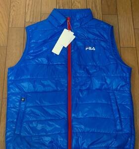 (物7)　新品　FILA　フィラゴルフ　撥水　中綿ベスト　青　ブルー　メンズL