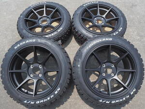 ★軽量★165/60R15 7J+30 4H100 新品 人気 ブロック マッド ホワイトレター ゴツゴツ 1台分 ハスラー 軽トラ アゲトラ カスタム 逆ゾリ MB