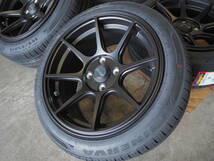 ★引っ張り★165/55R15 7J+30 4H100 新品 人気 軽量 逆ゾリ 1台分 N-BOX ALTO ワゴンR DAYS ESSE TANTO WAKE MOVE MIRA カスタム ブラック_画像5