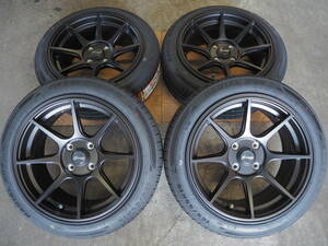 ★引っ張り★165/55R15 7J+30 4H100 新品 人気 軽量 逆ゾリ 1台分 N-BOX ALTO ワゴンR DAYS ESSE TANTO WAKE MOVE MIRA カスタム ブラック