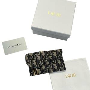  beautiful goods Christian Dior Dior ob leak saddle Toro ta- coin case change purse . card-case Mini purse man and woman use leather canvas 