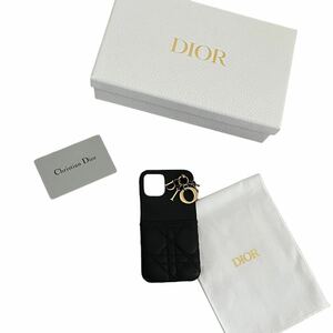 早い者勝ち Christian Dior ディオール レディディオール カナージュ iPhone12mini/13miniケース ブラック 黒 レザー 男女兼用