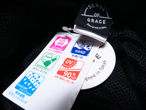 grace★パイルニットワークキャップ【黒】新品 サイズ調節可能 男女兼用 手洗いOK! UV90%CUT タオル地 ボーダー キャスケット_画像8