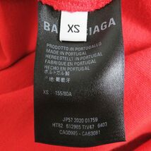 極美品□20SS BALENCIAGA/バレンシアガ Real Balenciaga プリントデザイン コットン100％ 半袖Tシャツ/カットソー レッド XS 正規品 メンズ_画像6