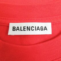 極美品□20SS BALENCIAGA/バレンシアガ Real Balenciaga プリントデザイン コットン100％ 半袖Tシャツ/カットソー レッド XS 正規品 メンズ_画像5
