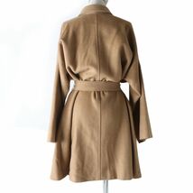 極美品☆正規品 白タグ MaxMara マックスマーラ キャメル100％ ベルト付き ラップコート キャメル 44 レディース イタリア製_画像3