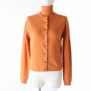  ultimate beautiful goods * regular goods Hermes Vintage Margiela period Serie button attaching cashmere ensemble knitted cardigan × North li orange M/S