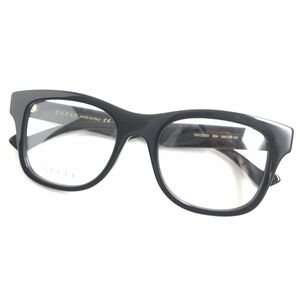 美品▼GUCCI グッチ GG13320 004 ロゴ入り ウェリントンシェイプ メガネ/アイウェア ブラック 54□19-145 イタリア製 メンズ