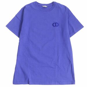 美品□DIOR/ディオール オム 943J605A0554 CDロゴエンブロイダリー コットン100％ 半袖Tシャツ/カットソー ブルー系 L イタリア製 正規品