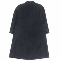 良品□ARMANI COLLEZIONI/アルマーニコレツィオーニ 無地 カシミヤ100％ チェスターコート/ロングコート ブラック 52 正規品 メンズ_画像4