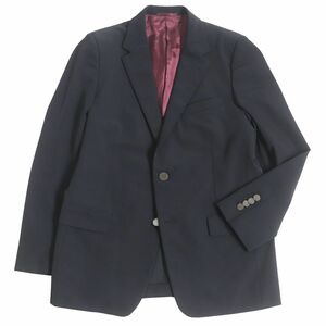 美品□PRADA/プラダ 無地 シングルジャケット/テーラードジャケット/ブレザー ブラック 48R イタリア製 正規品 メンズオススメ◎