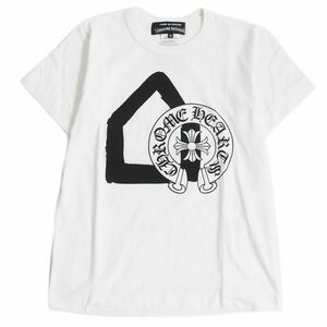 美品□クロムハーツ×コムデギャルソン DOVER STREET MARKET ホースシュー ロゴプリント 半袖Tシャツ/カットソー ホワイト M 日本製 正規品