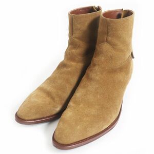 【ドンドン見直し】美品□19SS CELINE/セリーヌ 190010039 Jacno Back Buckle Zipped Boots スウェードレザー アンクルブーツ 茶 41 伊製