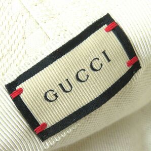 美品△正規品 GUCCI グッチ 681256 GGキャンバス GGロゴ総柄 バケットハット／帽子 レディース アイボリー L 58cm イタリア製 オススメ◎の画像6