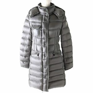 Красивые товары △ Подлинный Moncler Moncler Hermine Ladies Логотип Wappen с едой с длинным пальто серые 0 зима