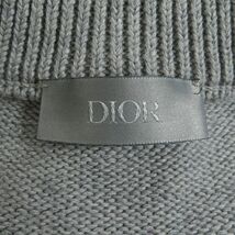 極美品□DIOR/ディオール オム 113M638AT187 オブリーク サイドライン 一部シルク使用 長袖ニット/セーター グレー L イタリア製 正規品_画像5