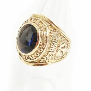  ultimate beautiful goods * half Jones company manufactured Vintage 1960 DALLS HIGHSCOOL 10K color stone college ring / ring Gold 15 number gross weight approximately 15.05g