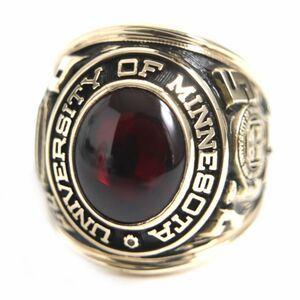  ultimate beautiful goods VJOSTENS Justin z Vintage UNIVERSITY OF MINNESOTA 75 year stone attaching college ring / ring 10K Gold × red 16 number weight 17.6g