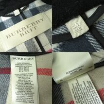 美品△BURBERRY BRIT バーバリーブリット 3873755 裏地ノバチェック柄 フォックスファー使い ウール100％ ダッフルコート レディース 黒 38_画像7