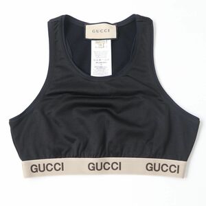 未使用品☆正規品 GUCCI グッチ 672401 ロゴ入り タンクトップ トップス/ブラトップ ブラック 黒 XS レディース イタリア製